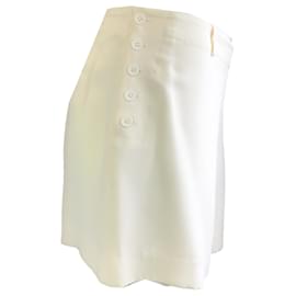 Autre Marque-Ralph Lauren Black Label – Seidenshorts in Elfenbein mit Knopfdetail-Roh