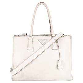 Prada-Prada Saffiano Leather Galleria Handbag-Beige