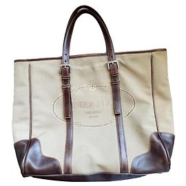 Prada canvas travel bag Beige