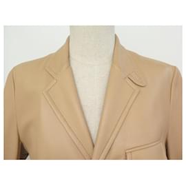 Ralph Lauren-RALPH LAUREN REITBLAZERJACKE LAMMLEDER BEIGE 38 M LEDERJACKE-Beige