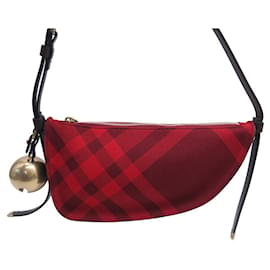 Burberry-NEUF SAC A MAIN BURBERRY MINI FIELD TARTAN ROUGE 8079161 HAND BAG PURSE-Rouge