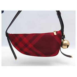 Burberry-NEUF SAC A MAIN BURBERRY MINI FIELD TARTAN ROUGE 8079161 HAND BAG PURSE-Rouge