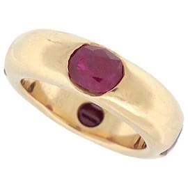 Fred-VINTAGE FRED RING SET WITH 4 ruby 53 2.6yellow gold ct 18K 13.6GR GOLDEN RING-Golden