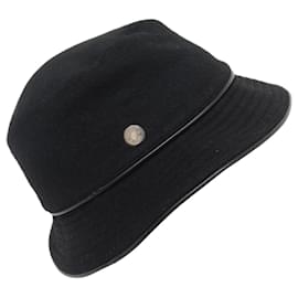 Hermès-NEW HERMES BOB CLOU DE SELLE HAT 56 BLACK CASHMERE NEW CASHMERE HAT-Black