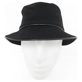 Hermès-NEW HERMES BOB CLOU DE SELLE HAT 56 BLACK CASHMERE NEW CASHMERE HAT-Black