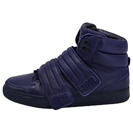 Dsquared2-Dsquared2 Capra High-Top Sneakers in Navy Blue Leather-Blue,Navy blue