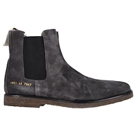 Autre Marque-Common Projects Chelsea Boots in Grey Suede-Grey