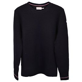 Suéter Moncler Waffle Knit em Algodão Azul Marinho Azul marinho