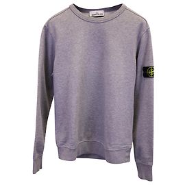 Stone Island Rundhalspullover aus grauer Baumwolle Grau