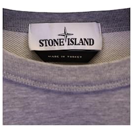 Stone Island-Pull à col rond Stone Island en coton gris-Gris