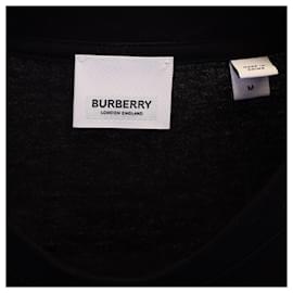 Burberry-Burberry T-shirt ras du cou à imprimé graphique en coton noir-Noir