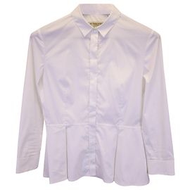 Camicia Burberry Peplo in cotone Bianco Bianco