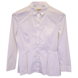 Burberry-Camisa Burberry Peplum en algodón blanco-Blanco
