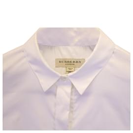 Burberry-Camisa Burberry Peplum en algodón blanco-Blanco