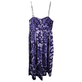 Vestido largo con estampado floral de algodón azul de Ulla Johnson Azul