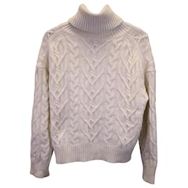 Nili Lotan-Nili Lotan Jersey de punto trenzado con cuello vuelto Gigi en cachemira color marfil-Blanco,Crudo