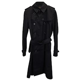 Burberry-Burberry Chelsea Trench Coat in Black Cotton-Black
