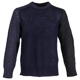 Maison Martin Margiela Maison Margiela Color Block Sweater in Navy Blue Wool Blue