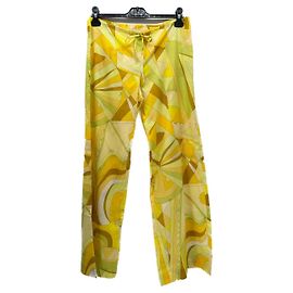 EMILIO PUCCI Hose T.ES 38 Baumwolle Gelb
