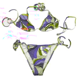 EMILIO PUCCI ♥美品 ♥ビキニ SIZE40 定価50,000円程 Emilio Pucci Vintage Salmon Brown Yellow Psychedelic Print Two