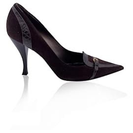 Sergio Rossi-Brown Suede Pointed Closed Toe Heels Größe 38-Braun