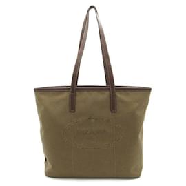 Prada-Prada Canapa Logo Shoulder Bag  Canvas Tote Bag in Good condition-Other