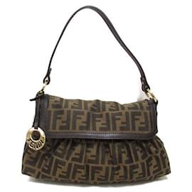 Fendi-Fendi Zucca Canvas Chef Flap Bag Canvas Crossbody Bag 8BN445 in excellent condition-Other