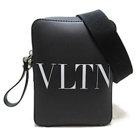 Valentino-Valentino Leather Logo Crossbody Bag  Leather Crossbody Bag 3Y2b09430NI in Excellent condition-Other