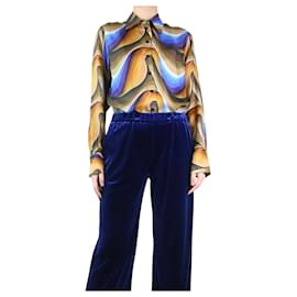 Victoria Beckham-Multicoloured patterned silk shirt - size UK 8-Multiple colors