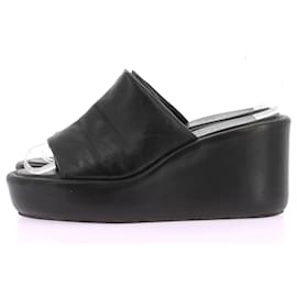 Autre Marque-NO FIRMA / Mules y zuecos SIN FIRMAR T.UE 37 Cuero-Negro