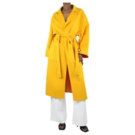 Loewe-Sonnengelber Mantel aus Wollmischung mit Gürtel – Größe XS-Gelb