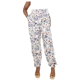 Autre Marque-Cream floral pleated trousers - size M-Cream