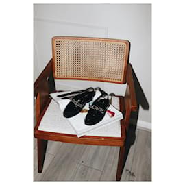 Louis Vuitton-Louis Vuitton Black buckled slingback loafers - size EU 37.5 (Uk 4.5)-Black