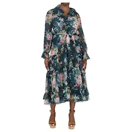 Zimmermann-Robe midi à volants fleurie multicolore - taille UK 14-Multicolore