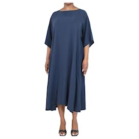 Autre Marque-Blue oversized silk midi dress - size UK 12-Blue