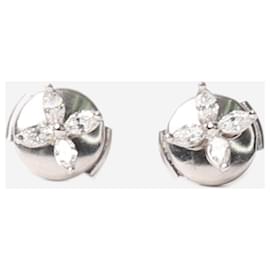 Tiffany & Co-argent Victoria Platine, Ensemble pendentif et boucles d'oreilles perle et diamant-Argenté