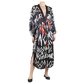 Autre Marque-Black snake printed robe - One size-Black