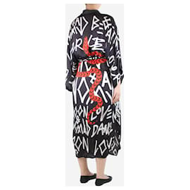 Autre Marque-Black snake printed robe - One size-Black