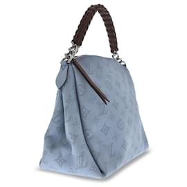 Louis Vuitton-Louis Vuitton Blue Monogram Mahina Babylone Chain BB-Blue,Light blue