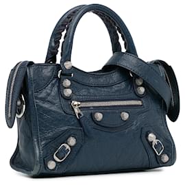 Balenciaga-Balenciaga Blue Mini Agneau Motocross Giant 12 city-Blue