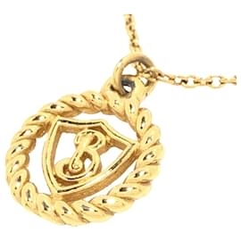 Burberry-Burberry Gold Logo Pendant Necklace-Golden