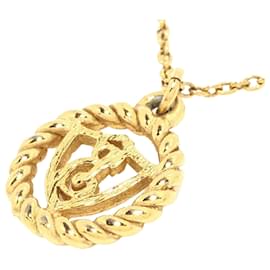 Burberry-Burberry Gold Logo Pendant Necklace-Golden