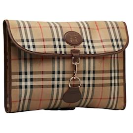 Burberry-Burberry Haymarket Check Canvas Clutch Bag Canvas Clutch Bag in Good condition-Other