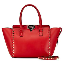 Valentino-Valentino Leather Rockstud Handbag Leather Handbag in Good condition-Other