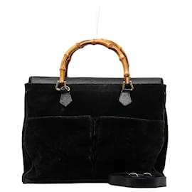 Gucci-Gucci Suede Bamboo Handbag Suede Handbag 002 123 in good condition-Other
