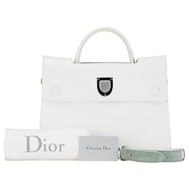 Dior-Dior Ever 2WAY Leather Handbag White-White