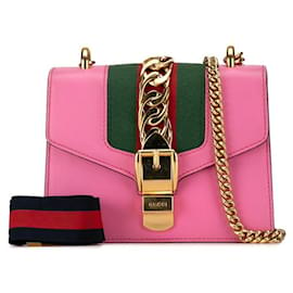 Gucci-Gucci Mini Sylvie Leather Shoulder Bag Leather Shoulder Bag 431666 in good condition-Other