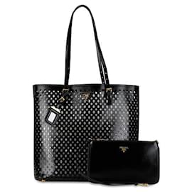 Prada-Prada Perforated Leather Tote Bag Canvas Tote Bag in Excellent condition-Other