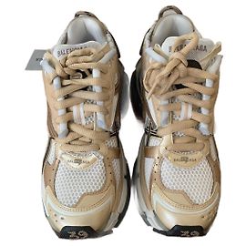Balenciaga Runner Sneaker weiß beige Leder Textil Weiß Beige