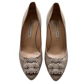 Manolo Blahnik-Manolo Blahnik Pumps Hangisi 39-Hellbraun